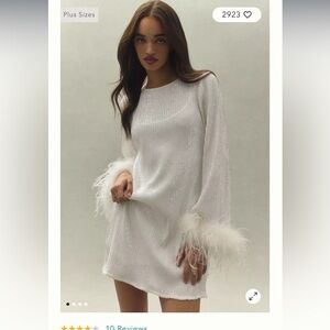 Anthropology Hutch Alissa Faux Feather long sleeve sequin mini dress